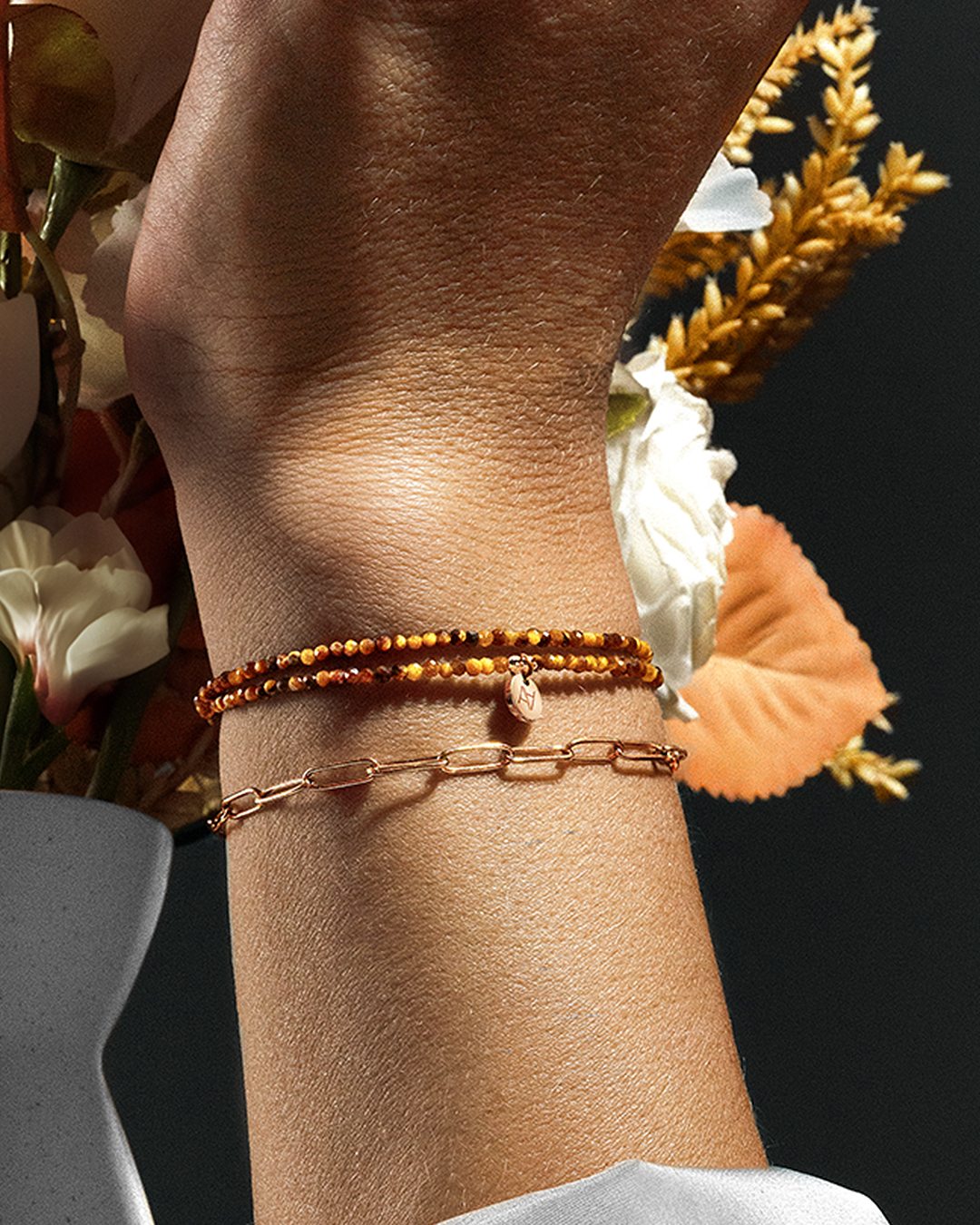 Armband Tigerauge Messinillo