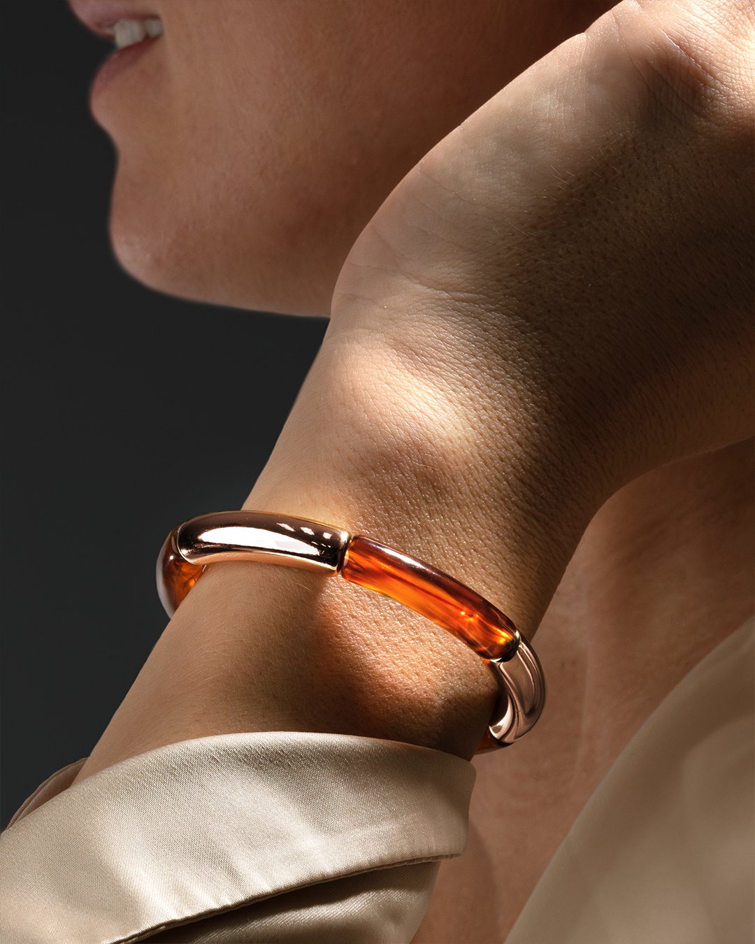 Armband Acetate Bernsteinfarben Adda