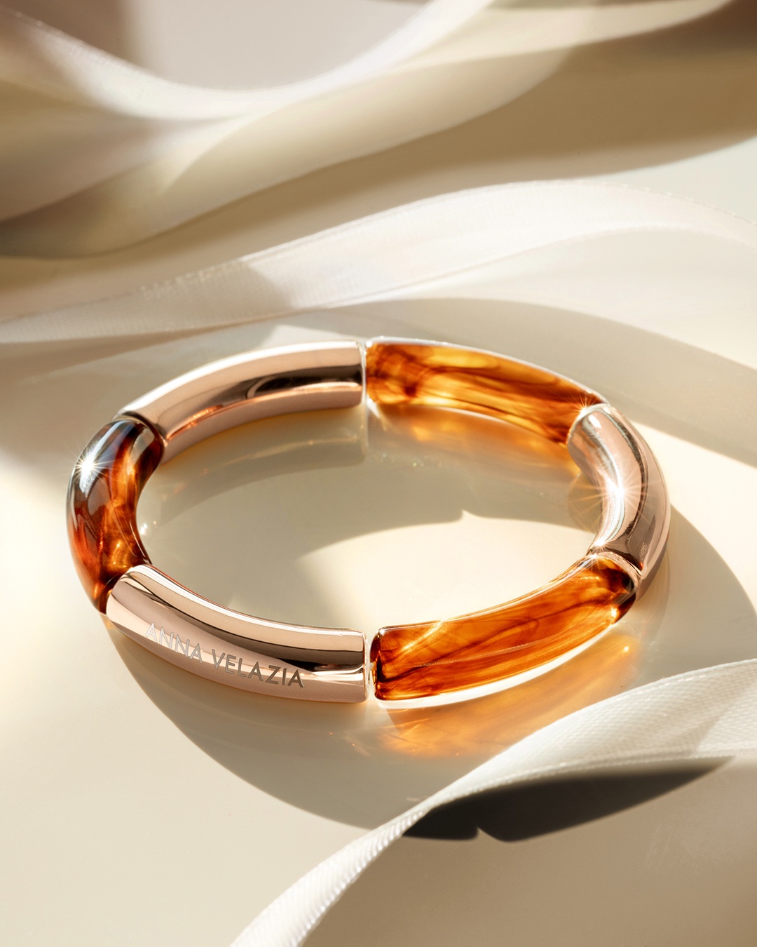 Armband Acetate Bernsteinfarben Adda