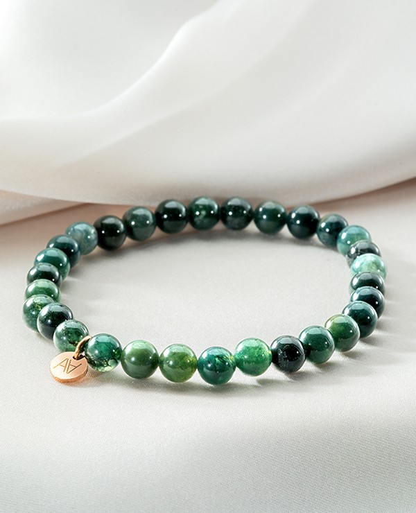 Bracelet agate mousse 6mm