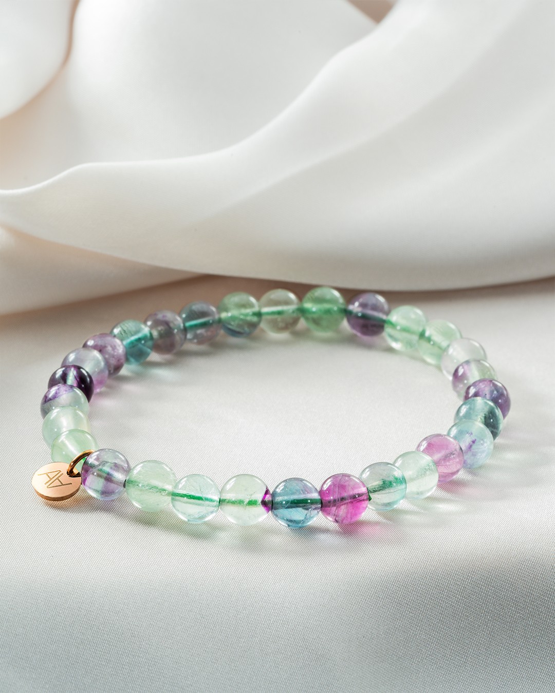 Armband Natursteine Bracelet fluorine multicolore 6mm