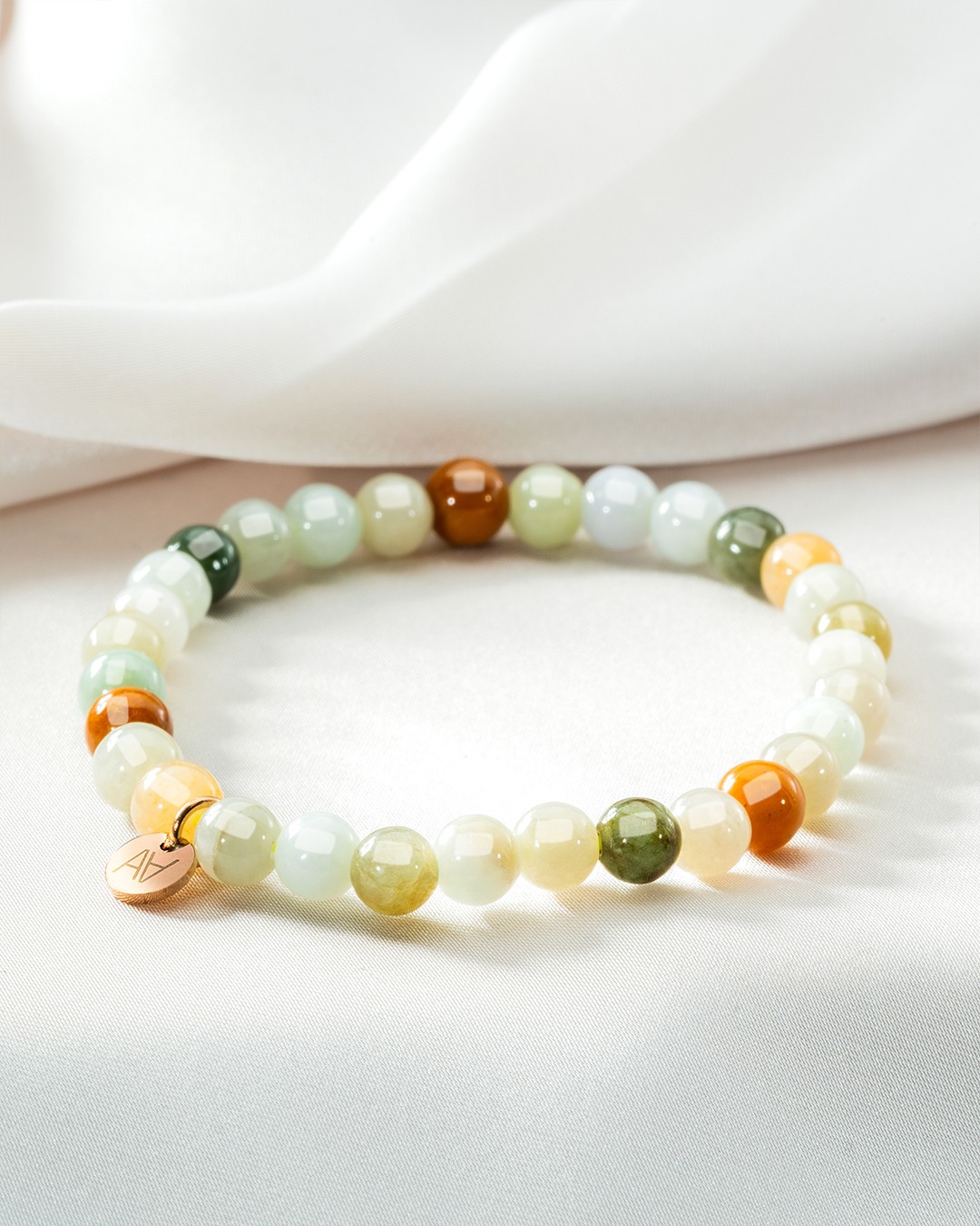 Armband Natursteine Bracelet jade Birmanie 6mm