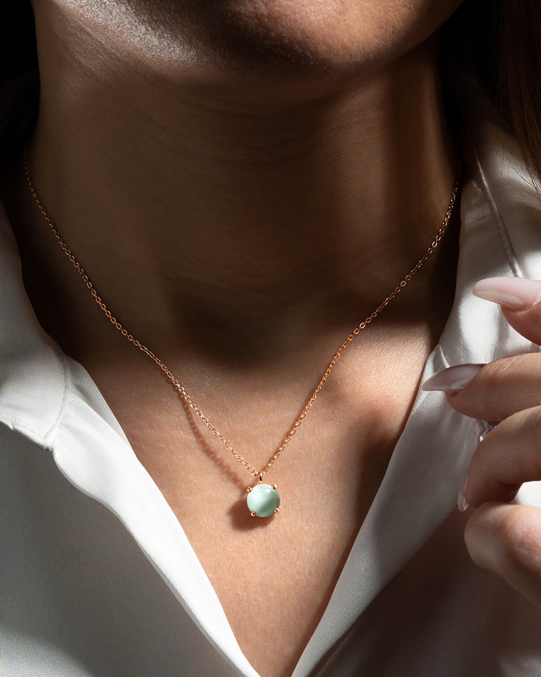 Anhänger Grüner Mondstein Ponzino