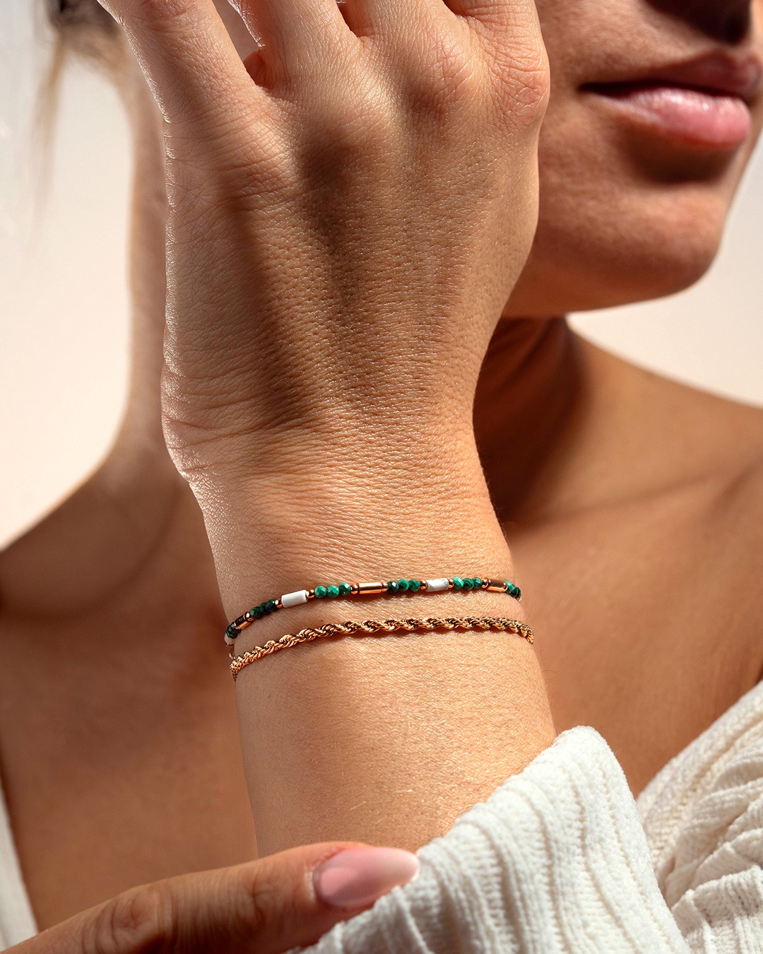 Armband Malachit und Howlith Nolanina