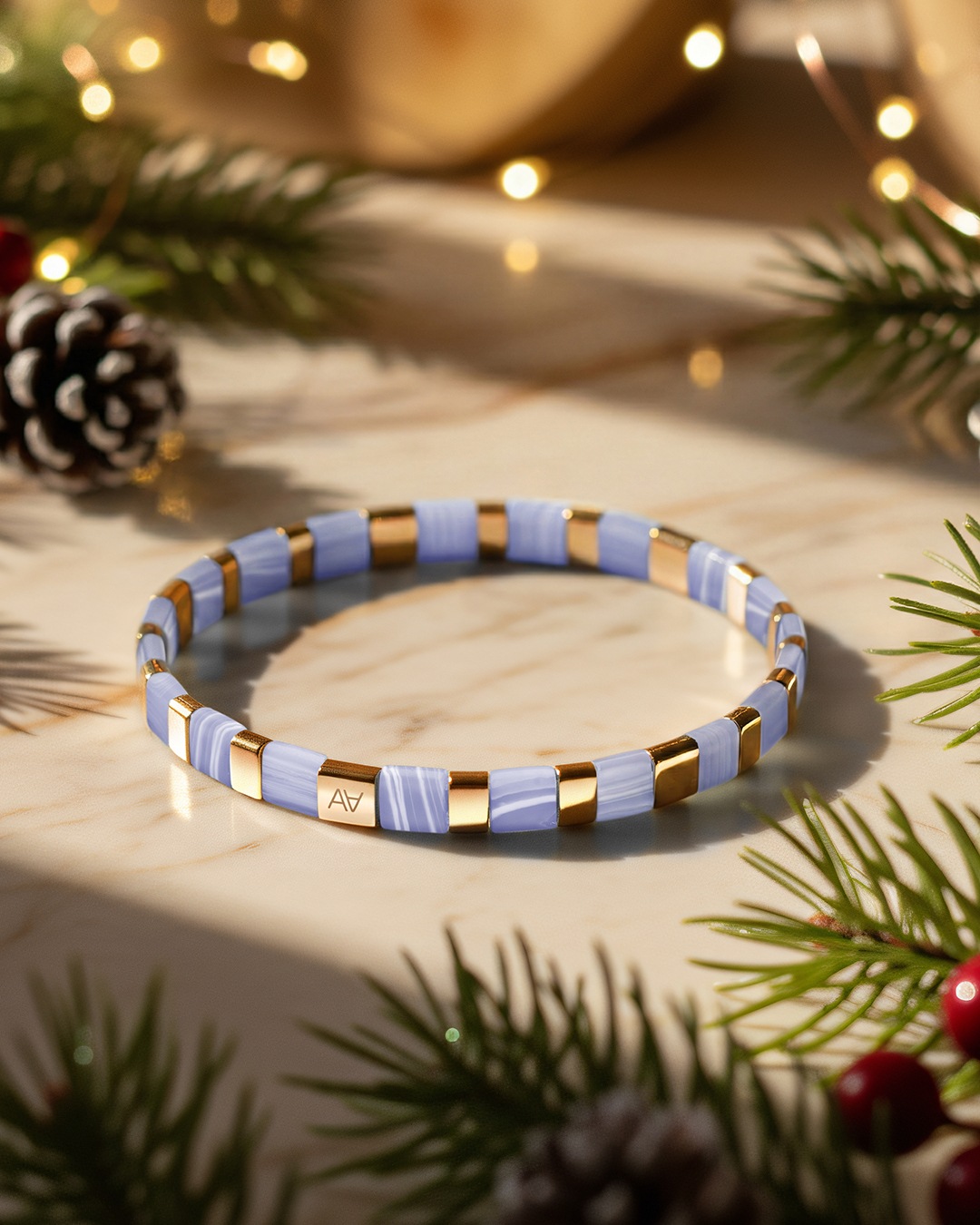 Packshot Armband synthetische blaue Chalcedon Morciano