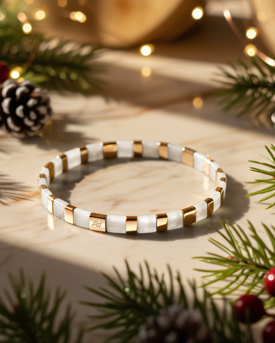 Armband weißer Marmor Celleno