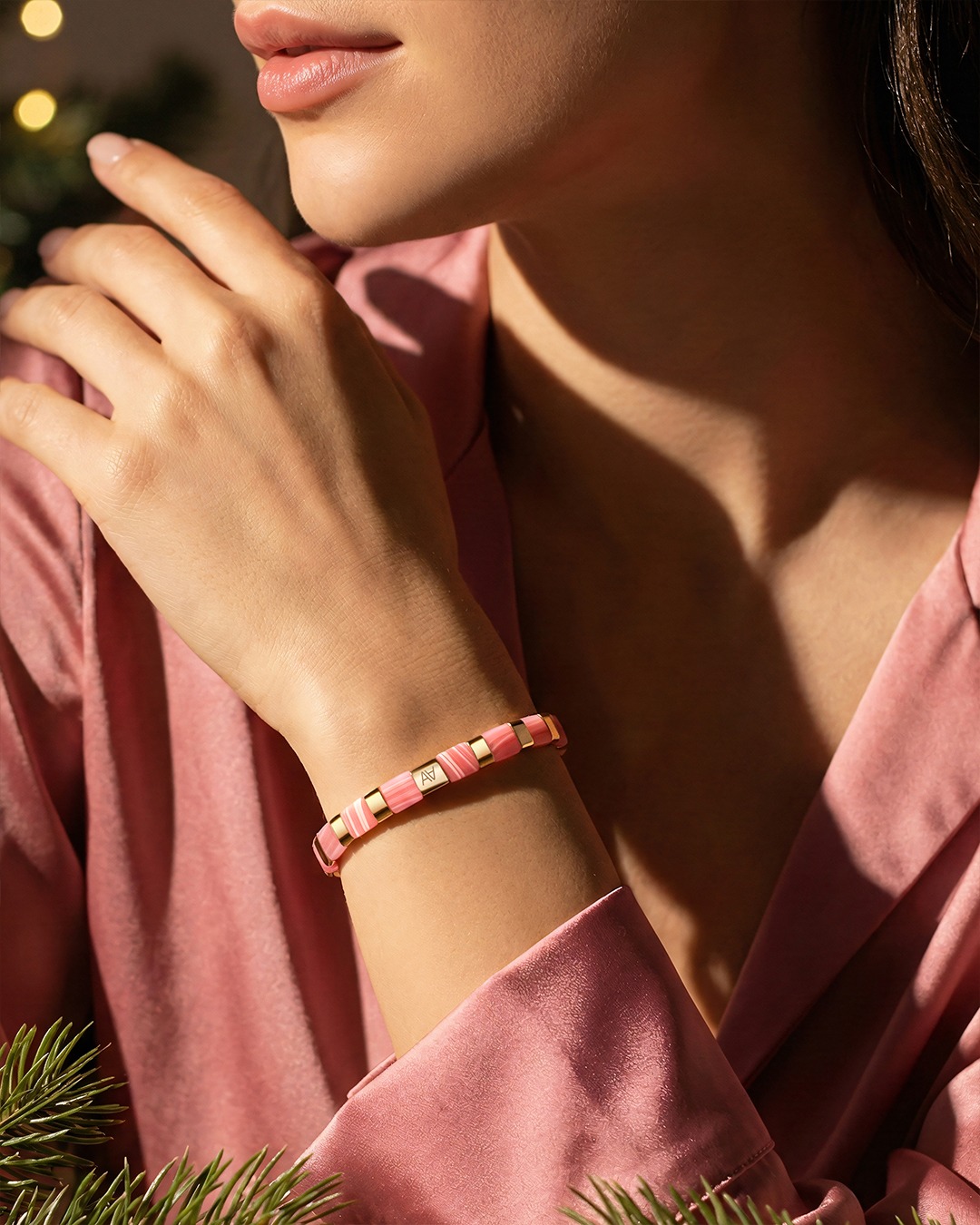 Armband synthetischer rosa Chalcedon Corciano