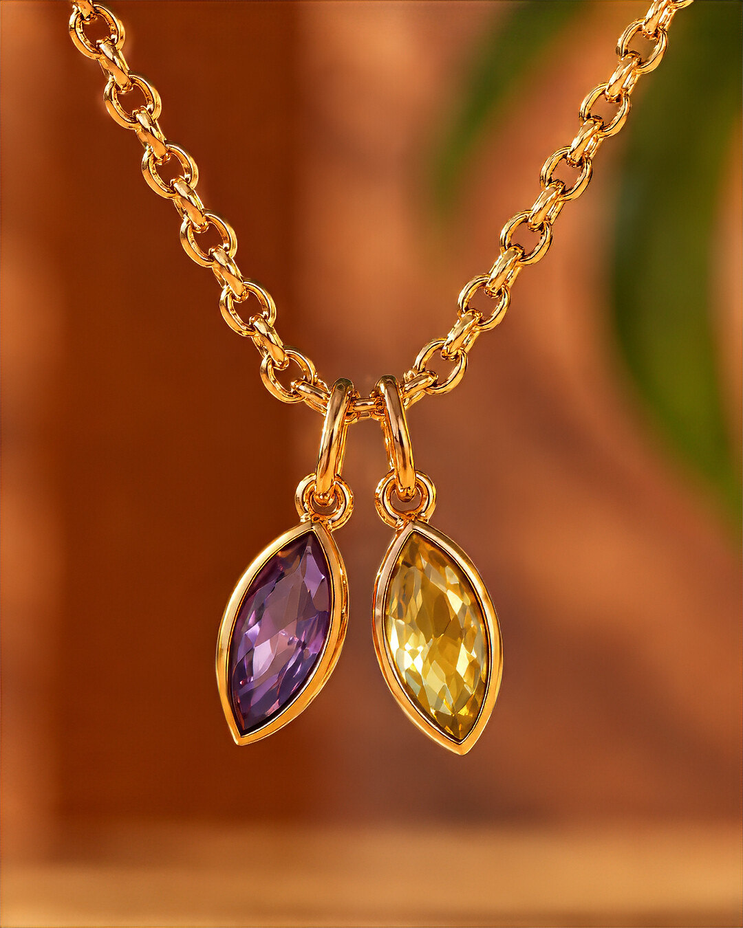 Anhänger Violetter und gelber Zirkon Vallorosa