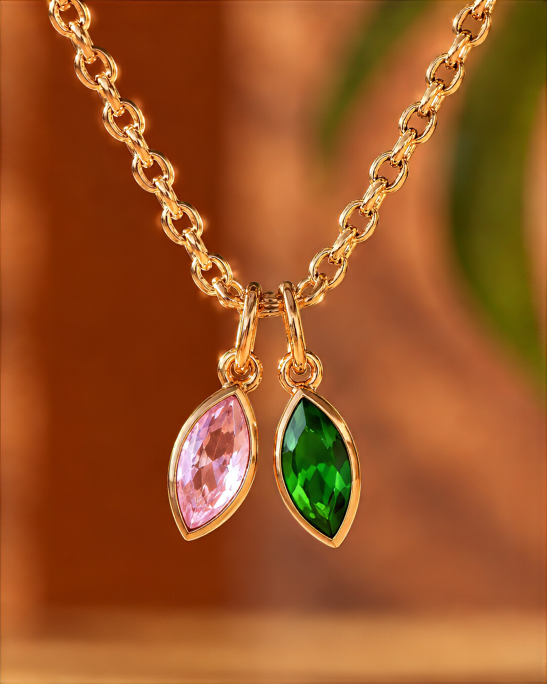 Anhänger Grüner und rosa Zirkon Fioraverde
