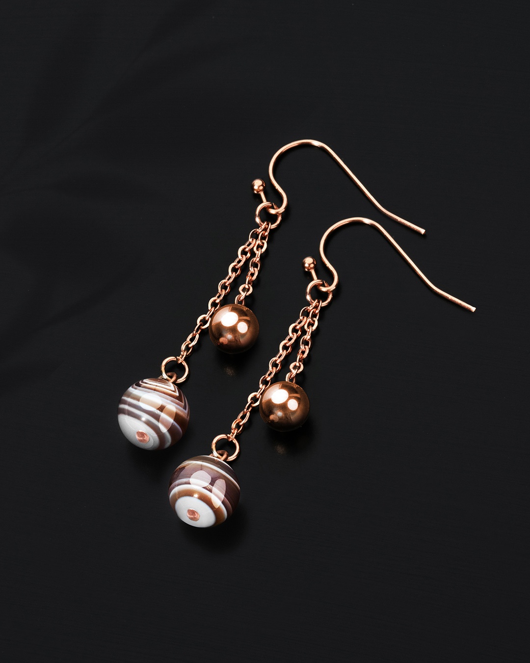 Packshot Ohrringe Botswana Achat Avellini Oscuro